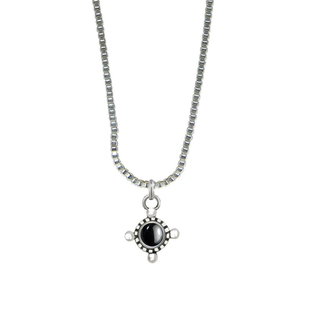 Sterling Silver Little Hematite Pendant Necklace